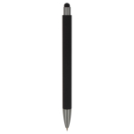 Stylo en plastique recyclé de plusieurs couleurs avec pointeur noir couleur noir quatrière vue