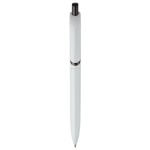 Stylo en plastique blanc avec bouton en couleurs vives fabrication UE couleur blanc/noir deuxième vue
