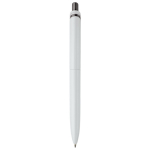 Stylo en plastique blanc avec bouton en couleurs vives fabrication UE couleur blanc/noir quatrière vue