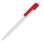 Stylo en plastique avec détails colorés en haut couleur rouge troisième vue
