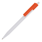 Stylo en plastique avec détails colorés en haut couleur orange troisième vue