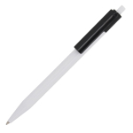 Stylo en plastique avec détails colorés en haut couleur blanc/noir troisième vue