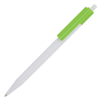Stylo en plastique avec détails colorés en haut couleur vert clair troisième vue