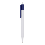 Stylo en plastique avec détails colorés en haut couleur bleu foncé