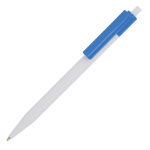 Stylo en plastique avec détails colorés en haut couleur bleu ciel troisième vue