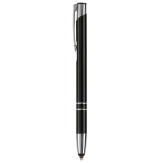 Stylo tactile en aluminium gravé pas cher à l'encre bleue Arrowtouch couleur noir