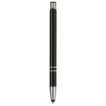 Stylo bille en aluminium avec embout pour écran tactile, encre bleue couleur noir quatrière vue