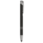Stylo bille en aluminium avec embout pour écran tactile, encre bleue couleur noir cinquième vue