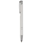 Stylo tactile en aluminium gravé pas cher à l'encre bleue Arrowtouch couleur argenté