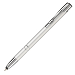 Stylo tactile en aluminium gravé pas cher à l'encre bleue Arrowtouch couleur argenté troisième vue