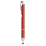 Stylo tactile en aluminium gravé pas cher à l'encre bleue Arrowtouch couleur rouge foncé