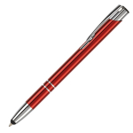 Stylo tactile en aluminium gravé pas cher à l'encre bleue Arrowtouch couleur rouge foncé troisième vue