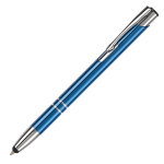 Stylo tactile en aluminium gravé pas cher à l'encre bleue Arrowtouch couleur bleu foncé troisième vue