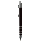 Stylo en aluminium avec finition mate et 5 anneaux argentés couleur noir