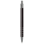 Stylo en aluminium avec finition mate et 5 anneaux argentés couleur noir quatrière vue