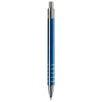 Stylo en aluminium avec finition mate et 5 anneaux argentés couleur bleu quatrière vue