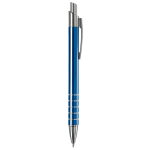 Stylo en aluminium avec finition mate et 5 anneaux argentés couleur bleu cinquième vue