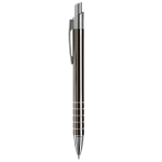 Stylo en aluminium avec finition mate et 5 anneaux argentés couleur gris
