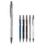 Stylo en aluminium avec finition mate et 5 anneaux argentés