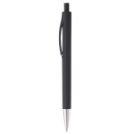 Stylo en plastique entièrement coloré avec pointe métallisée couleur noir