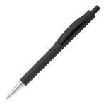 Stylo en plastique entièrement coloré avec pointe métallisée couleur noir troisième vue