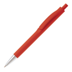 Stylo en plastique entièrement coloré avec pointe métallisée couleur rouge troisième vue
