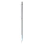 Stylo en plastique entièrement coloré avec pointe métallisée couleur blanc deuxième vue
