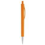 Stylo en plastique entièrement coloré avec pointe métallisée couleur orange cinquième vue