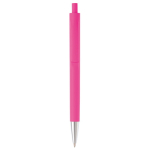 Stylo en plastique entièrement coloré avec pointe métallisée couleur rose deuxième vue