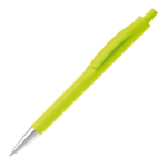 Stylo en plastique entièrement coloré avec pointe métallisée couleur vert lime troisième vue