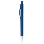 Stylo en plastique entièrement coloré avec pointe métallisée couleur bleu foncé