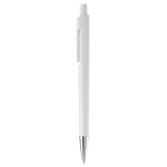 Stylo en plastique blanc avec détails subtils en couleur couleur blanc