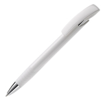 Stylo personnalisé en plastique et métal avec détails colorés couleur blanc