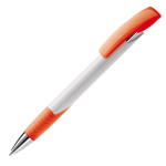 Stylo personnalisé en plastique et métal avec détails colorés couleur orange