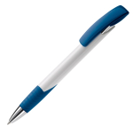Stylo personnalisé en plastique et métal avec détails colorés couleur bleu foncé