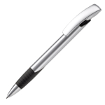 Stylo publicitaire avec logo en métal avec corps texturé couleur noir