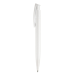 Stylo en plastique coloré avec bouton-poussoir fabriqué dans l'UE couleur blanc