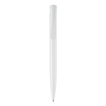 Stylo en plastique coloré avec bouton-poussoir fabriqué dans l'UE couleur blanc deuxième vue