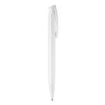 Stylo en plastique coloré avec bouton-poussoir fabriqué dans l'UE couleur blanc cinquième vue