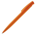 Stylo en plastique coloré avec bouton-poussoir fabriqué dans l'UE couleur orange troisième vue