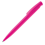 Stylo en plastique coloré avec bouton-poussoir fabriqué dans l'UE couleur rose troisième vue