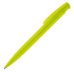 Stylo en plastique coloré avec bouton-poussoir fabriqué dans l'UE couleur vert lime troisième vue