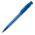 Stylo en plastique transparent entièrement coloré fabriqué dans l'UE couleur bleu transparent