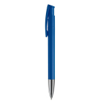 Stylo à bouton-poussoir en plastique de couleurs mates fabrication UE couleur bleu
