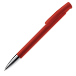 Stylo à bouton-poussoir en plastique de couleurs mates fabrication UE couleur rouge