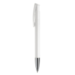 Stylo à bouton-poussoir en plastique de couleurs mates fabrication UE couleur blanc