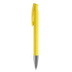 Stylo à bouton-poussoir en plastique de couleurs mates fabrication UE couleur jaune
