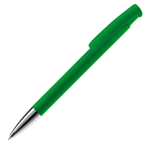 Stylo à bouton-poussoir en plastique de couleurs mates fabrication UE couleur vert troisième vue