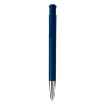 Stylo à bouton-poussoir en plastique de couleurs mates fabrication UE couleur bleu foncé deuxième vue