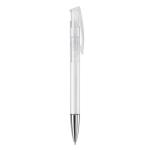 Stylo en plastique transparent coloré avec pointe métallisée couleur blanc transparent cinquième vue